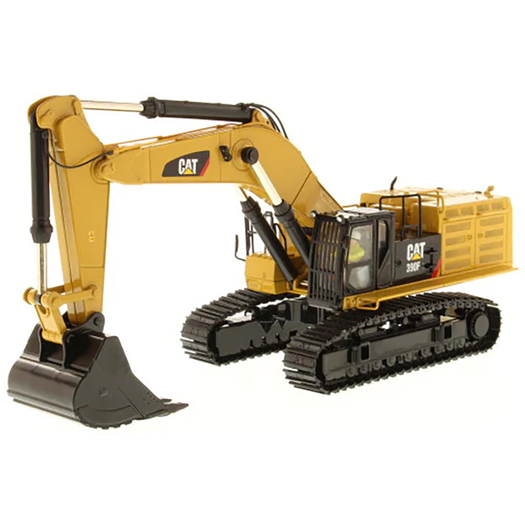Model of a Caterpillar 390F L Hydraulic Excavator on a White Background
