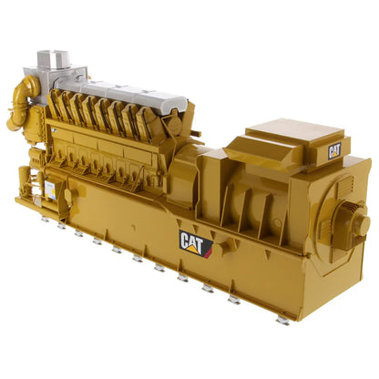 Model of a Yellow Caterpillar CG260-16 Gas Generator Set on a White Background