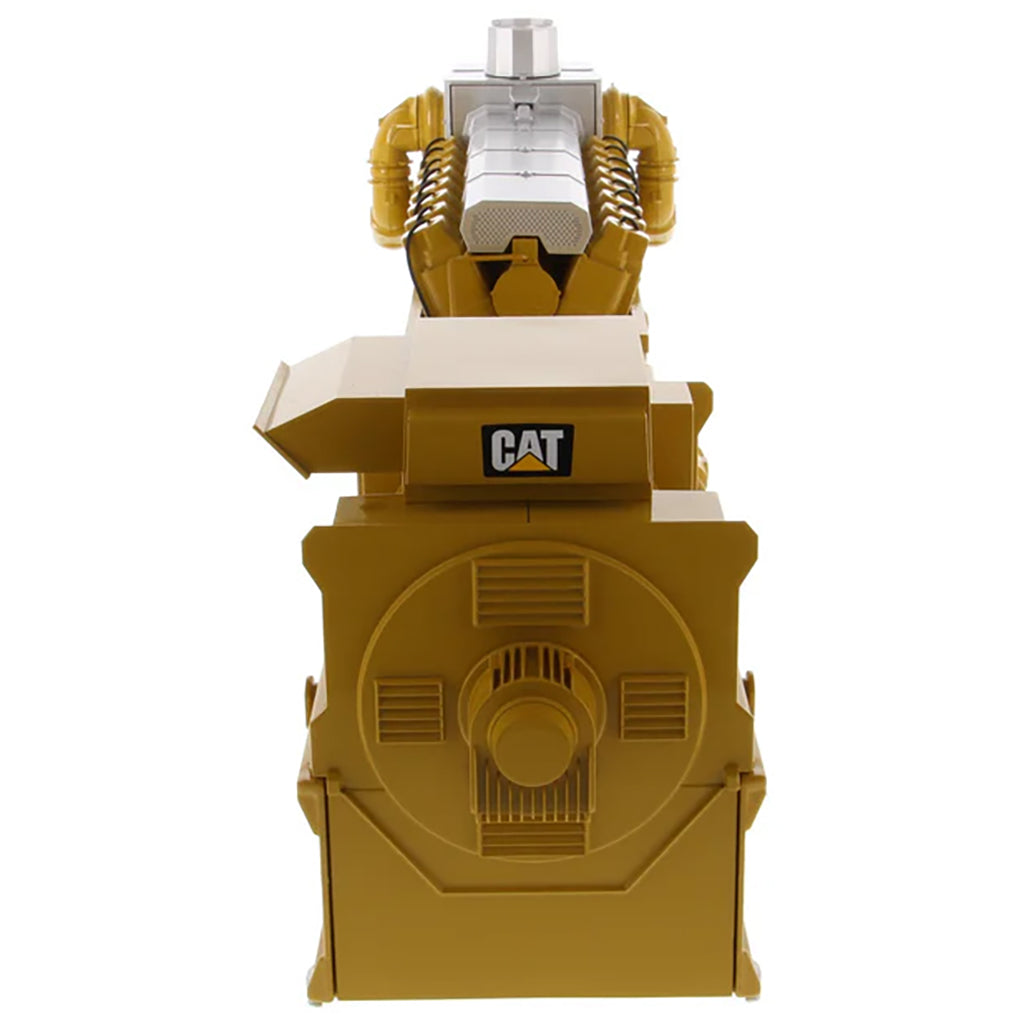Model of a Yellow Caterpillar CG260-16 Gas Generator Set on a White Background