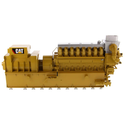 Model of a Yellow Caterpillar CG260-16 Gas Generator Set on a White Background