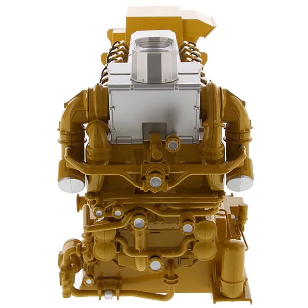 Model of a Yellow Caterpillar CG260-16 Gas Generator Set on a White Background