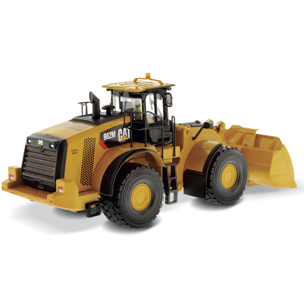 Model of a Caterpillar 982M Wheel Loader on a White Background