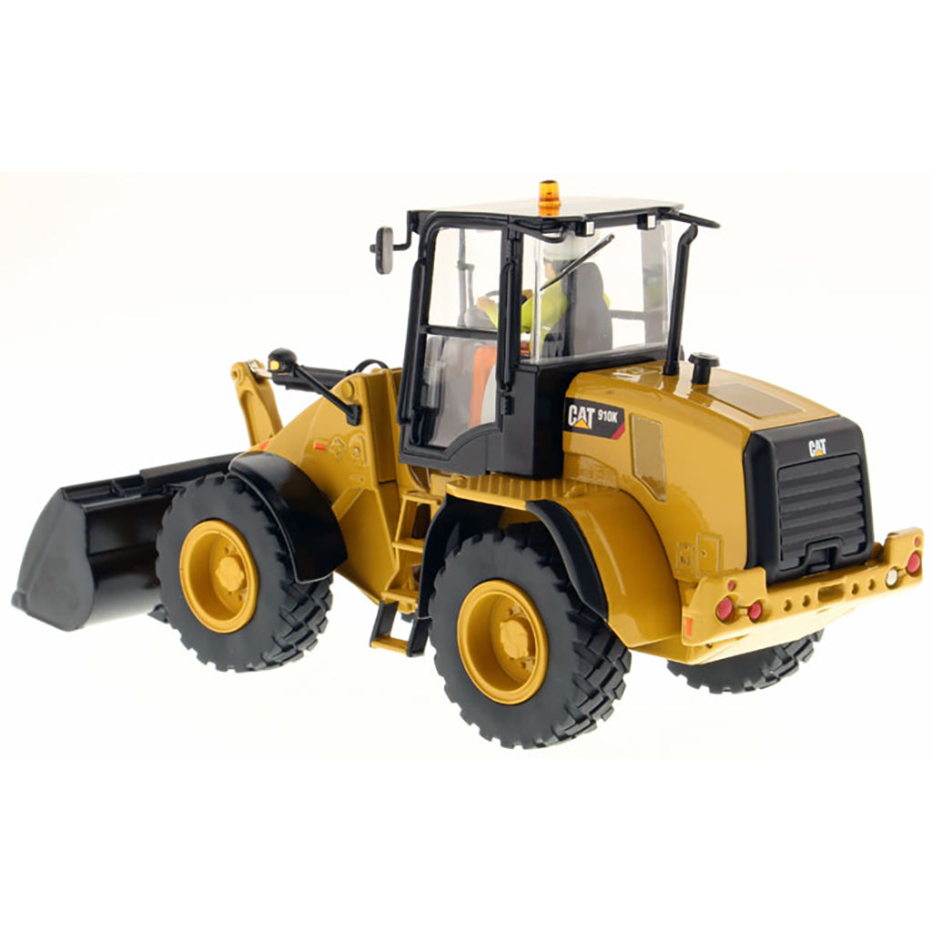 Model of a Caterpillar 910K Wheel Loader on a White Background