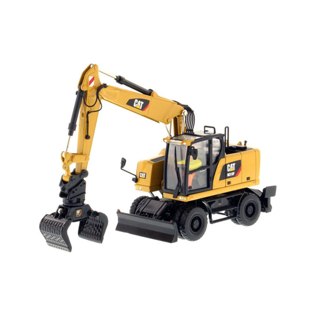 Model of a Caterpillar M318F Wheeled Excavator on a White Background