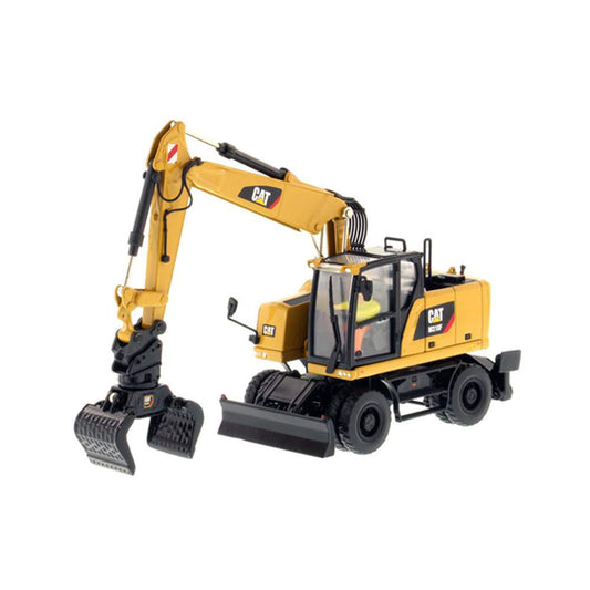 Model of a Caterpillar M318F Wheeled Excavator on a White Background