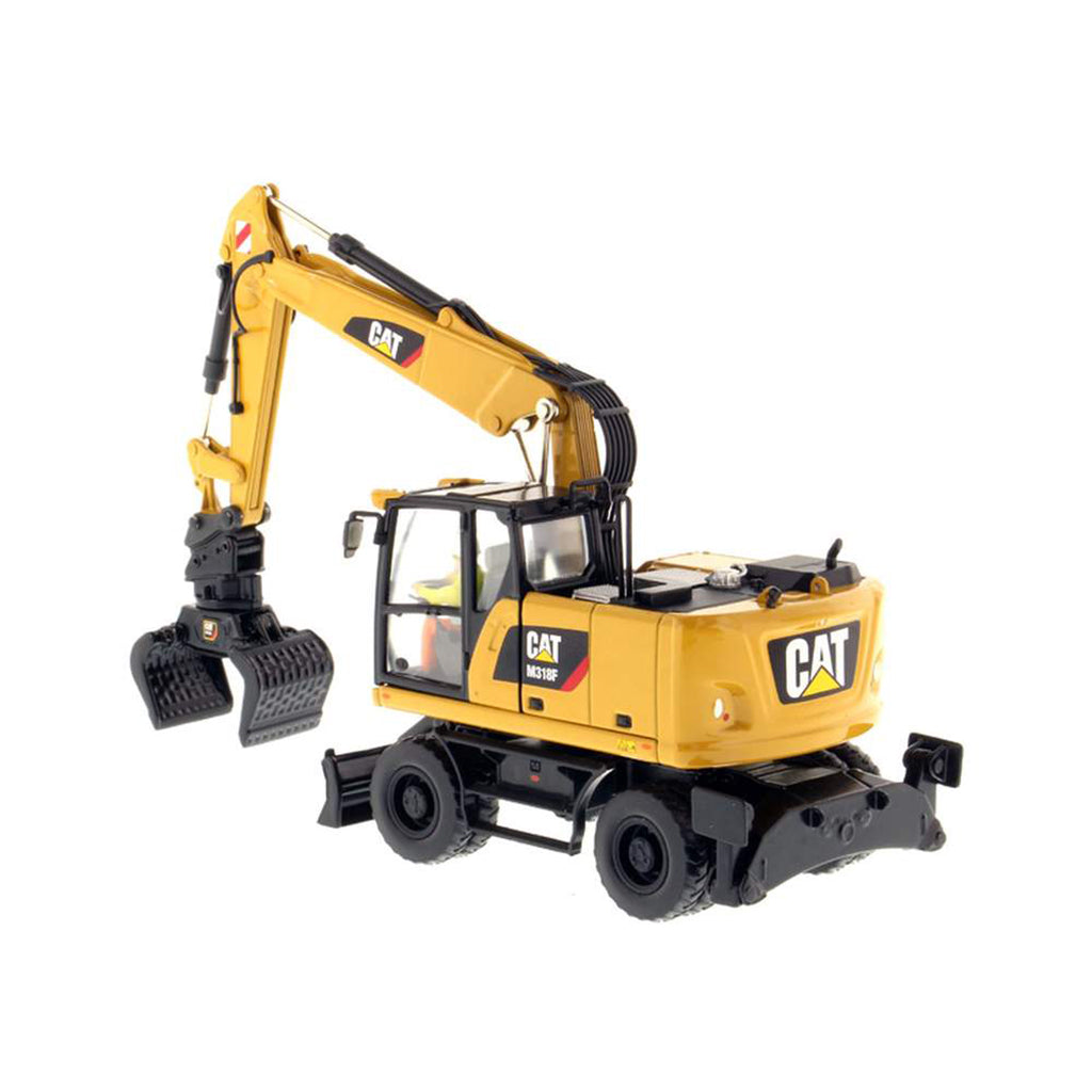 Model of a Caterpillar M318F Wheeled Excavator on a White Background