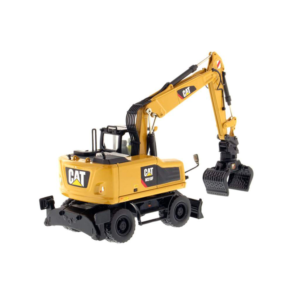 Model of a Caterpillar M318F Wheeled Excavator on a White Background