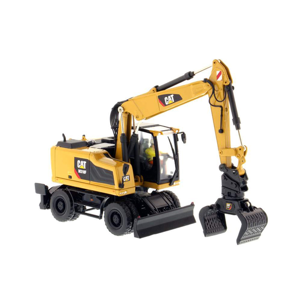 Model of a Caterpillar M318F Wheeled Excavator on a White Background