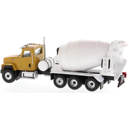Model cement mixer truck on a white background