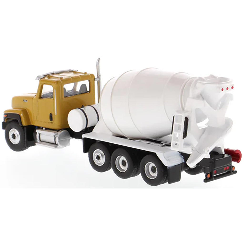 Toy cement mixer truck on a white background