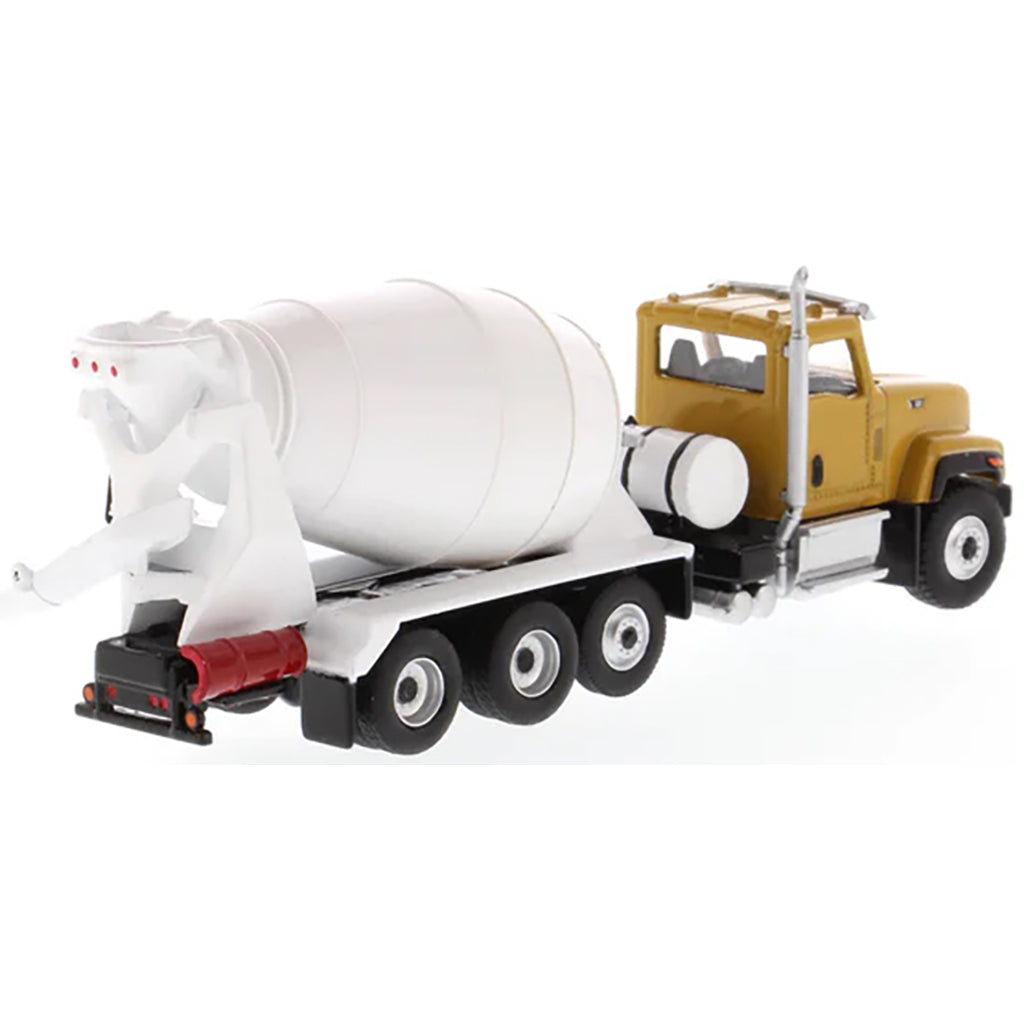 Model truck with a white mixer on a white background