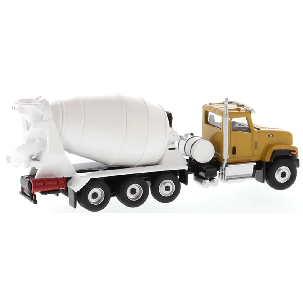 Model of a cement mixer truck on a white background