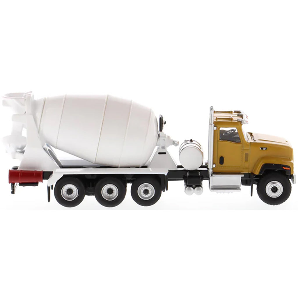 Model of a cement mixer truck on a white background