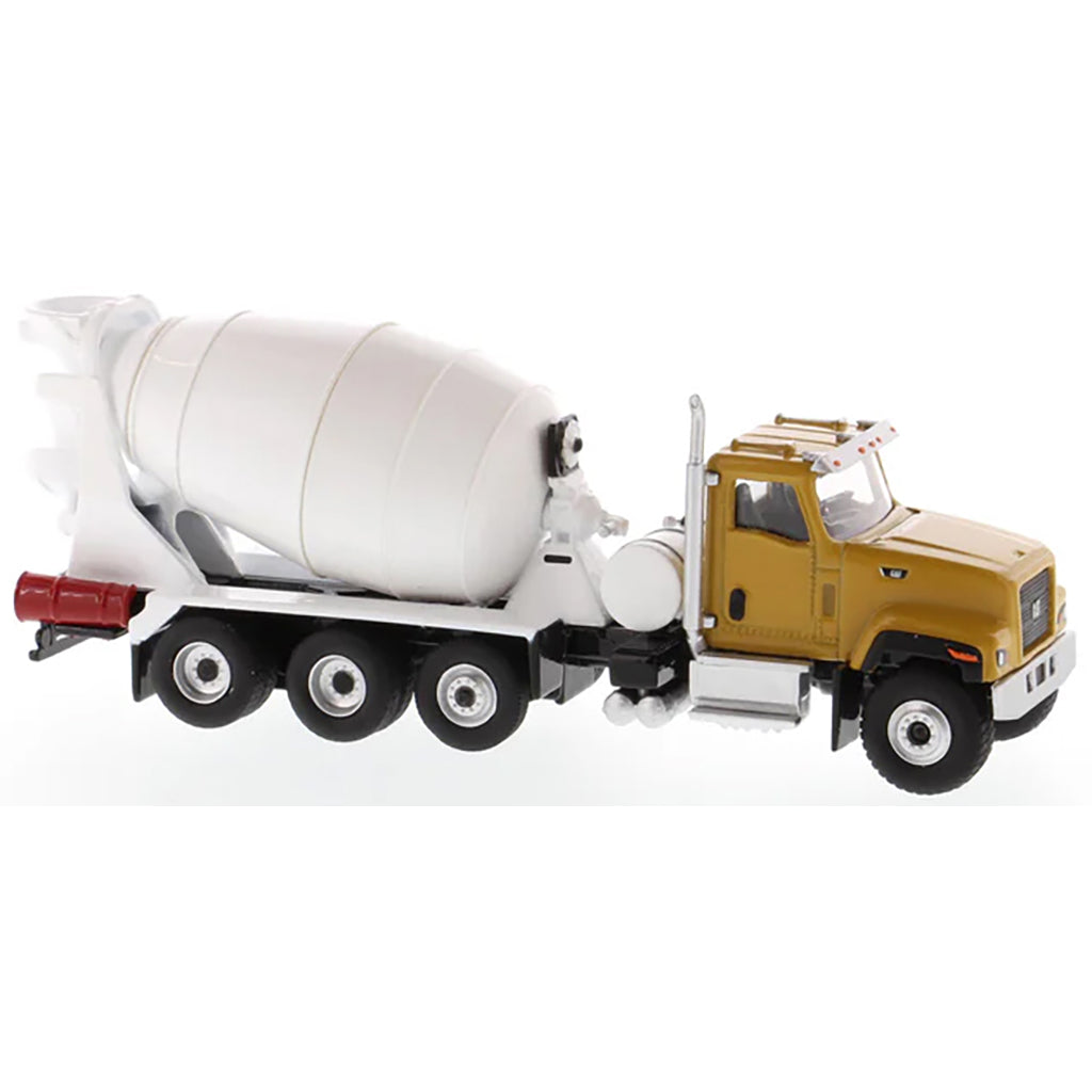 Model of a cement mixer truck on a white background