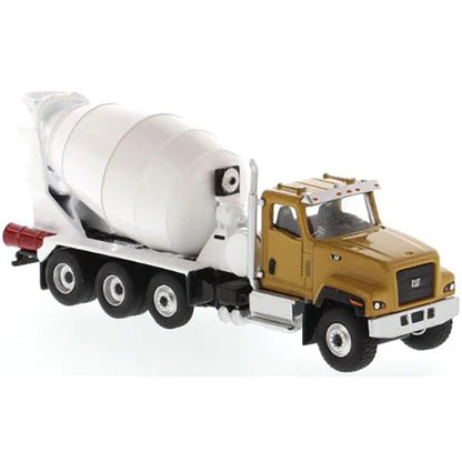 Model of a cement truck with a white mixer on a white background