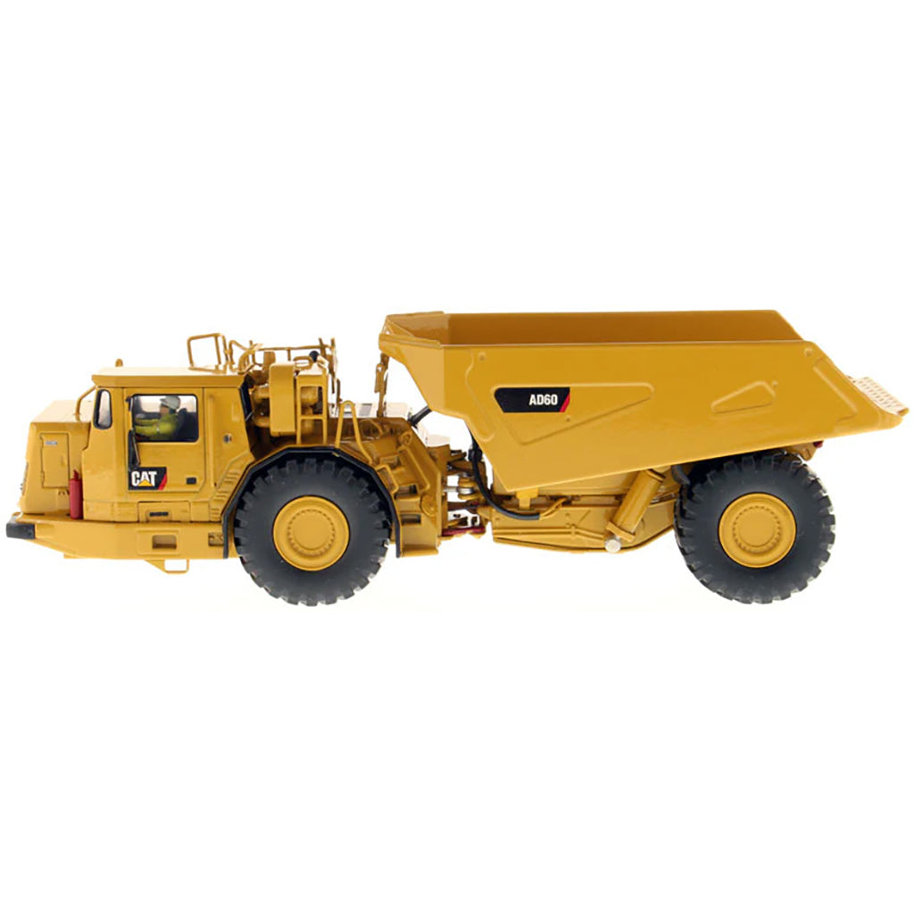 Model of a Caterpillar AD60 Underground Articulated Dump Truck on a White Background