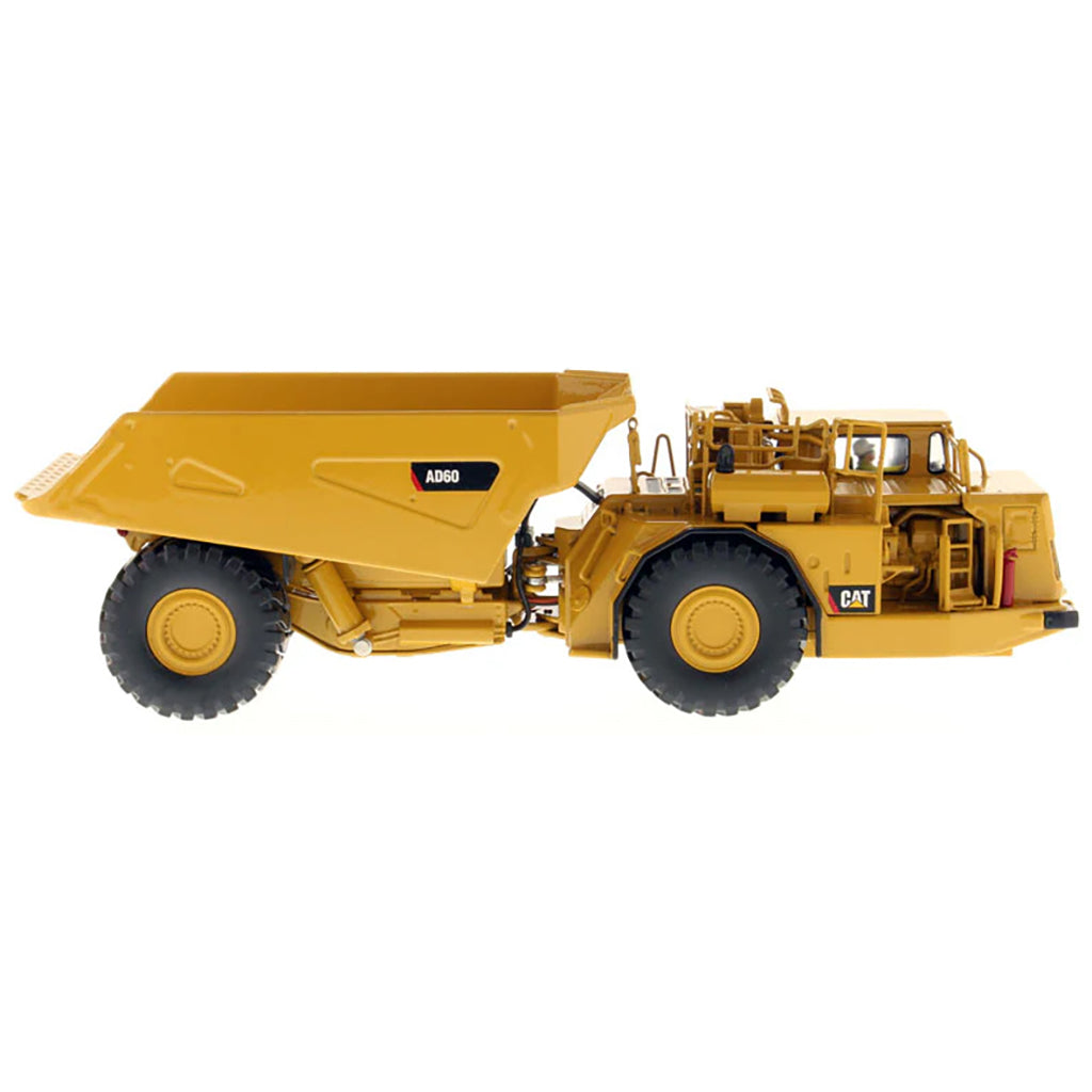 Model of a Caterpillar AD60 Underground Articulated Dump Truck on a White Background