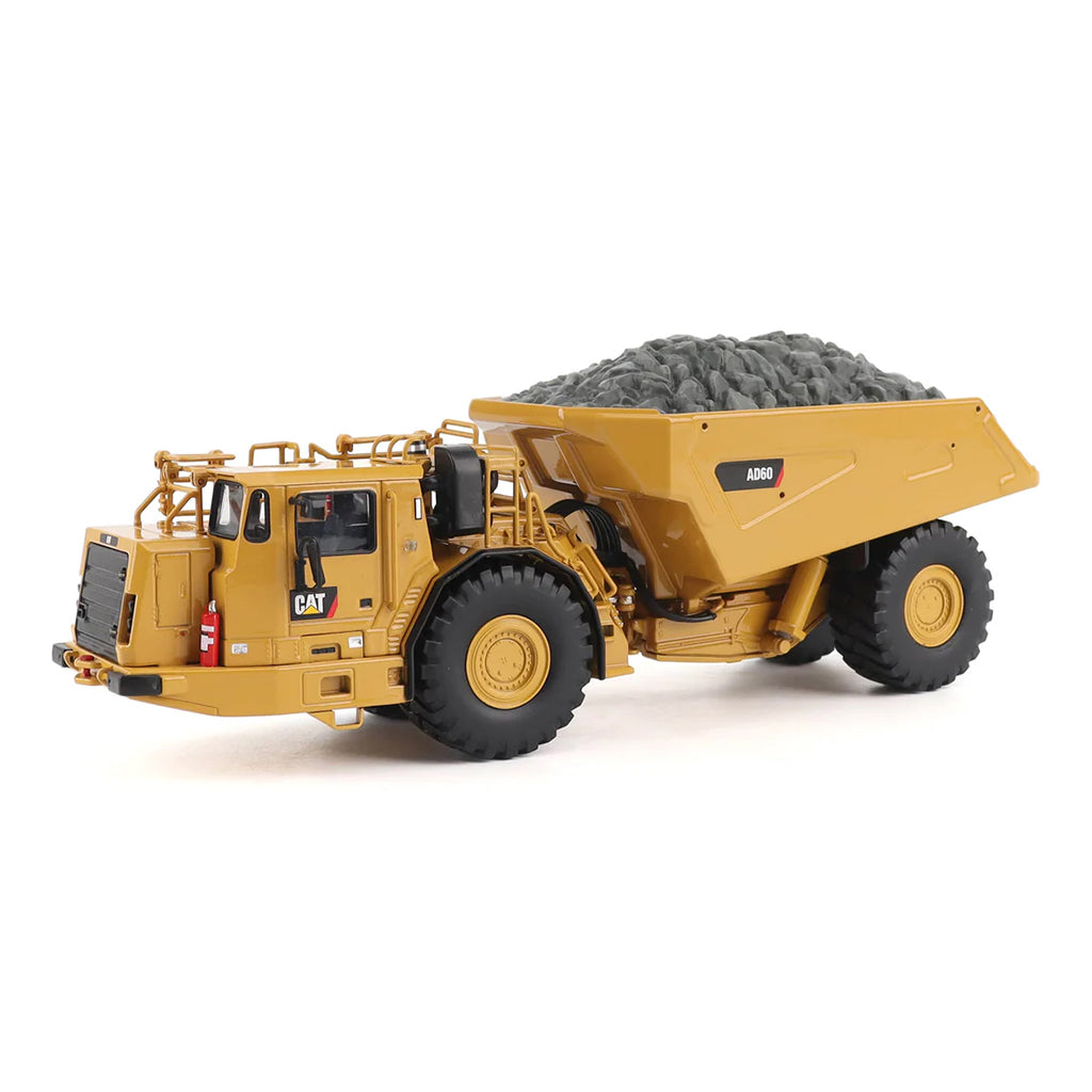 Model of a Caterpillar AD60 Underground Articulated Dump Truck on a White Background