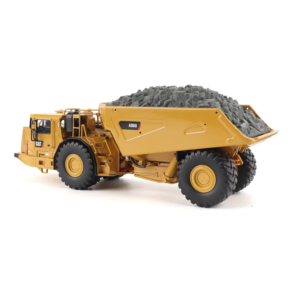 Model of a Caterpillar AD60 Underground Articulated Dump Truck on a White Background