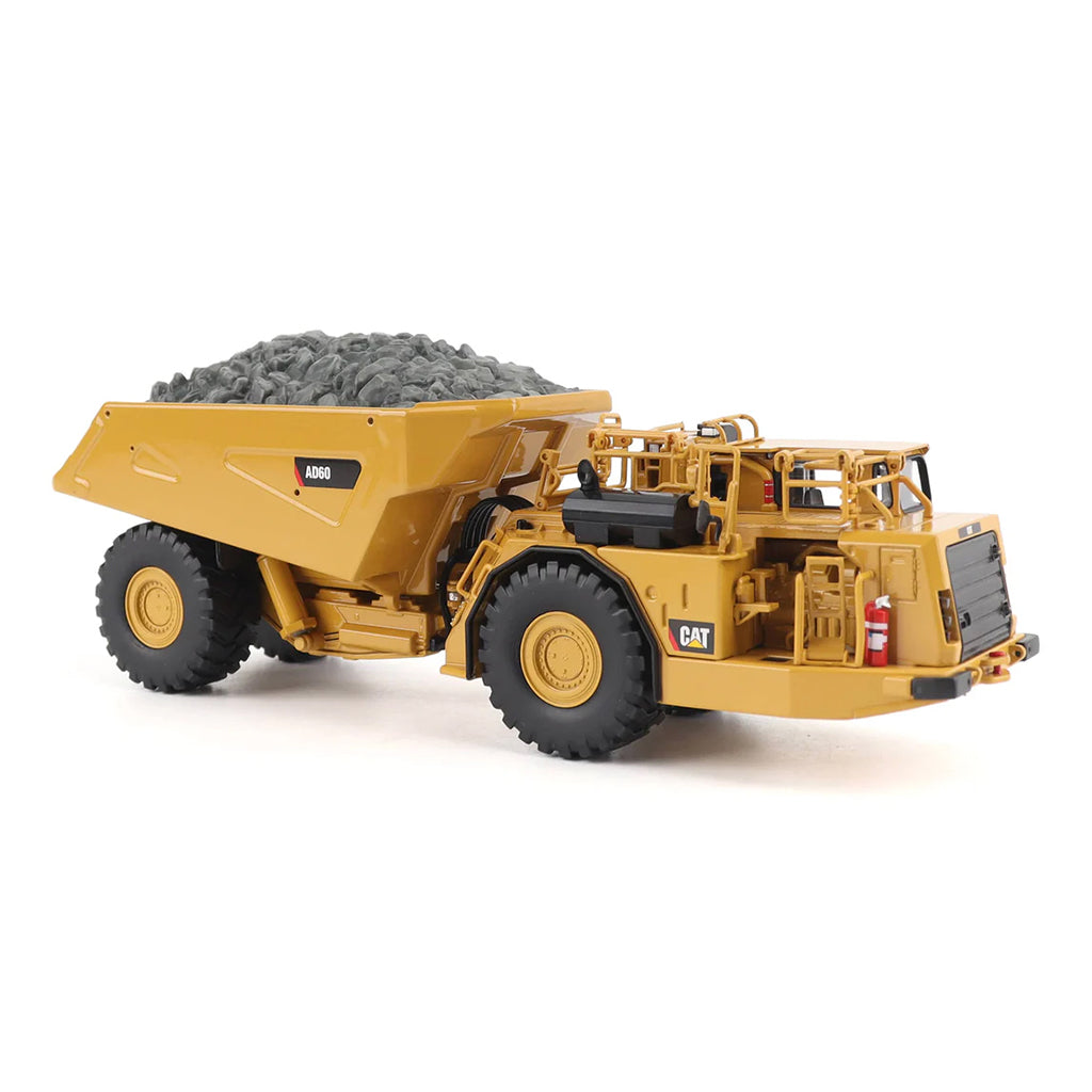 Model of a Caterpillar AD60 Underground Articulated Dump Truck on a White Background