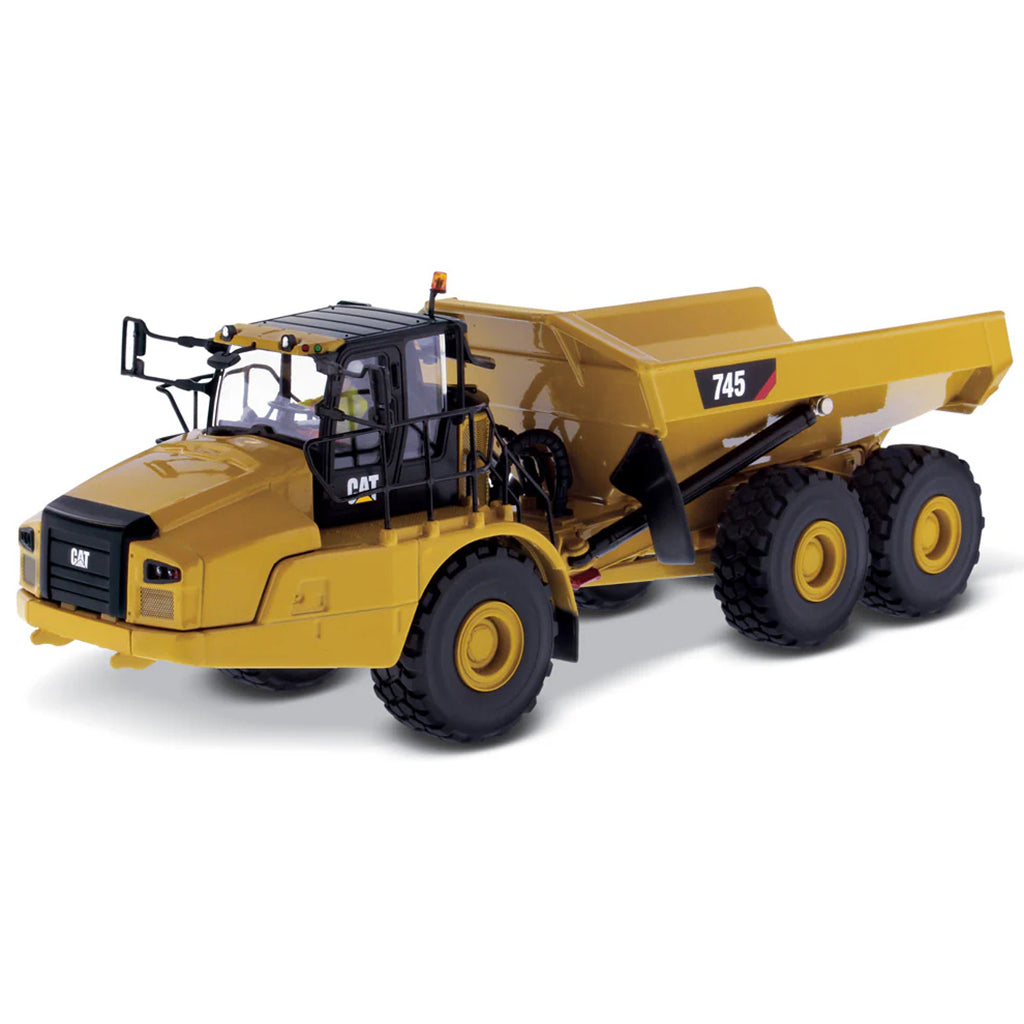 Model of a Caterpillar 745 Articulated Dump Truck on a White Background
