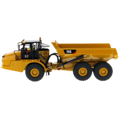 Model of a Caterpillar 745 Articulated Dump Truck on a White Background