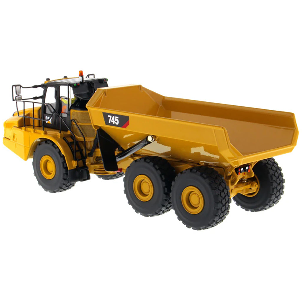 Model of a Caterpillar 745 Articulated Dump Truck on a White Background