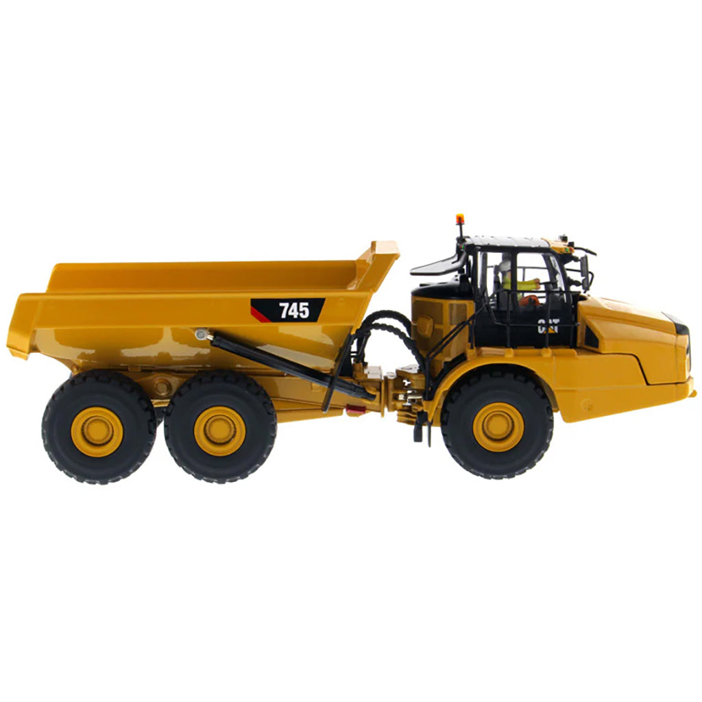 Model of a Caterpillar 745 Articulated Dump Truck on a White Background
