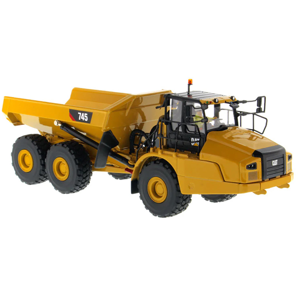 Model of a Caterpillar 745 Articulated Dump Truck on a White Background