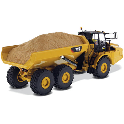 Model of a Caterpillar 745 Articulated Dump Truck on a White Background