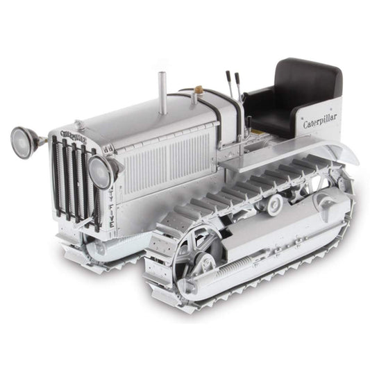 Caterpillar Twenty-Five Crawler Tractor with Headlights and Metal Tracks (Silver)