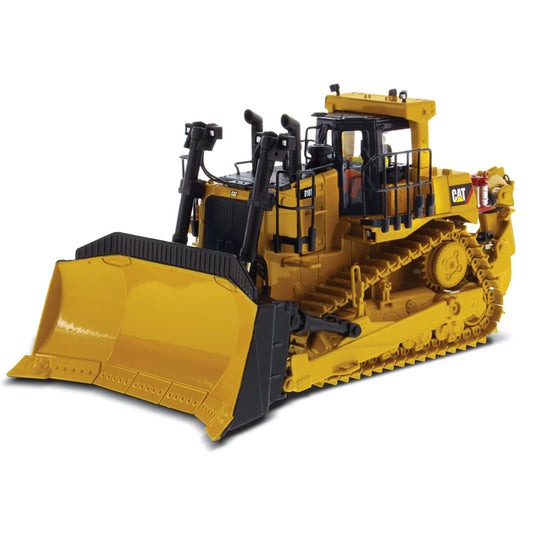 Model of a Caterpillar D10T2 Track Type Dozer with Rear Ripper on a White Background