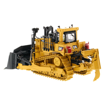 Model of a Caterpillar D10T2 Track Type Dozer with Rear Ripper on a White Background