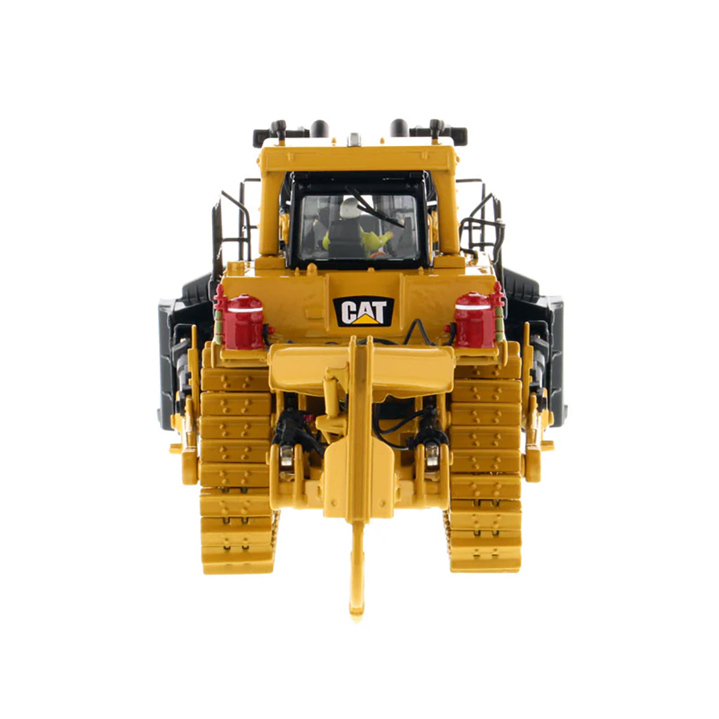 Model of a Caterpillar D10T2 Track Type Dozer with Rear Ripper on a White Background
