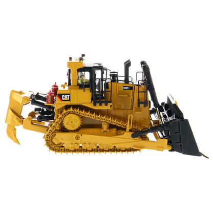 Model of a Caterpillar D10T2 Track Type Dozer with Rear Ripper on a White Background