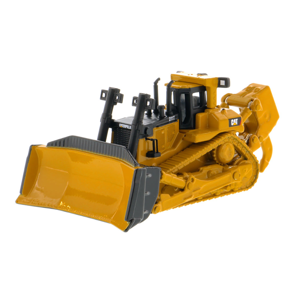 A yellow and black CAT crawler bulldozer model shown at a three-quarter angle on a plain white background.