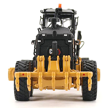 Model of a Caterpillar 14 Road Grader Construction Vehicle on a White Background