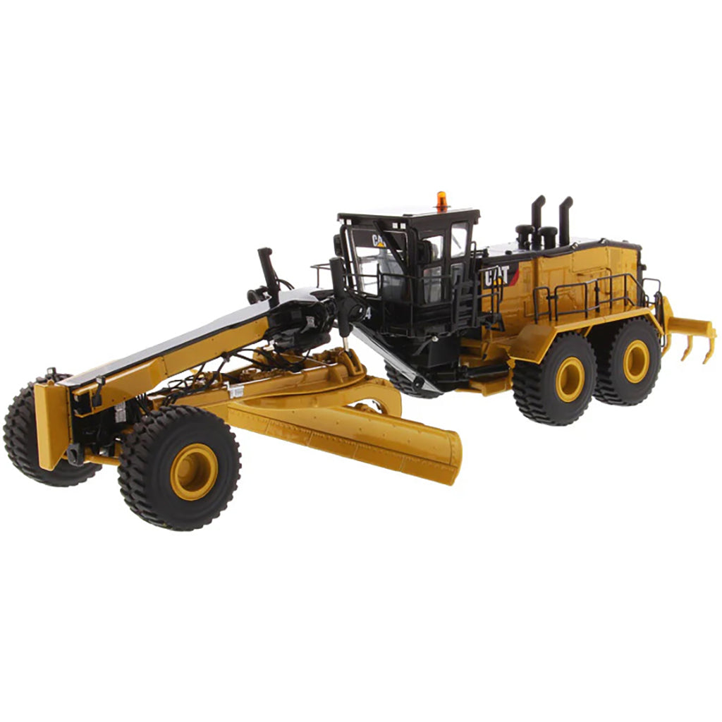 Model of a Caterpillar 24 Road Grader Construction Vehicle on a White Background