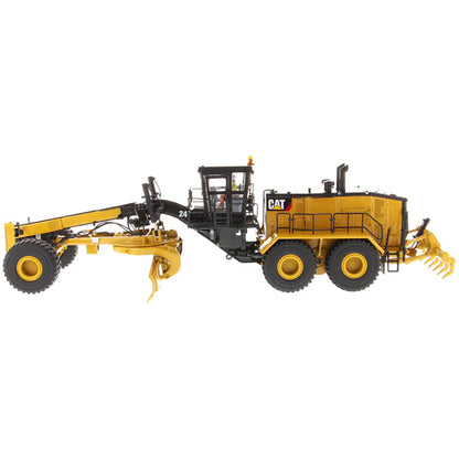 Model of a Caterpillar 24 Road Grader Construction Vehicle on a White Background