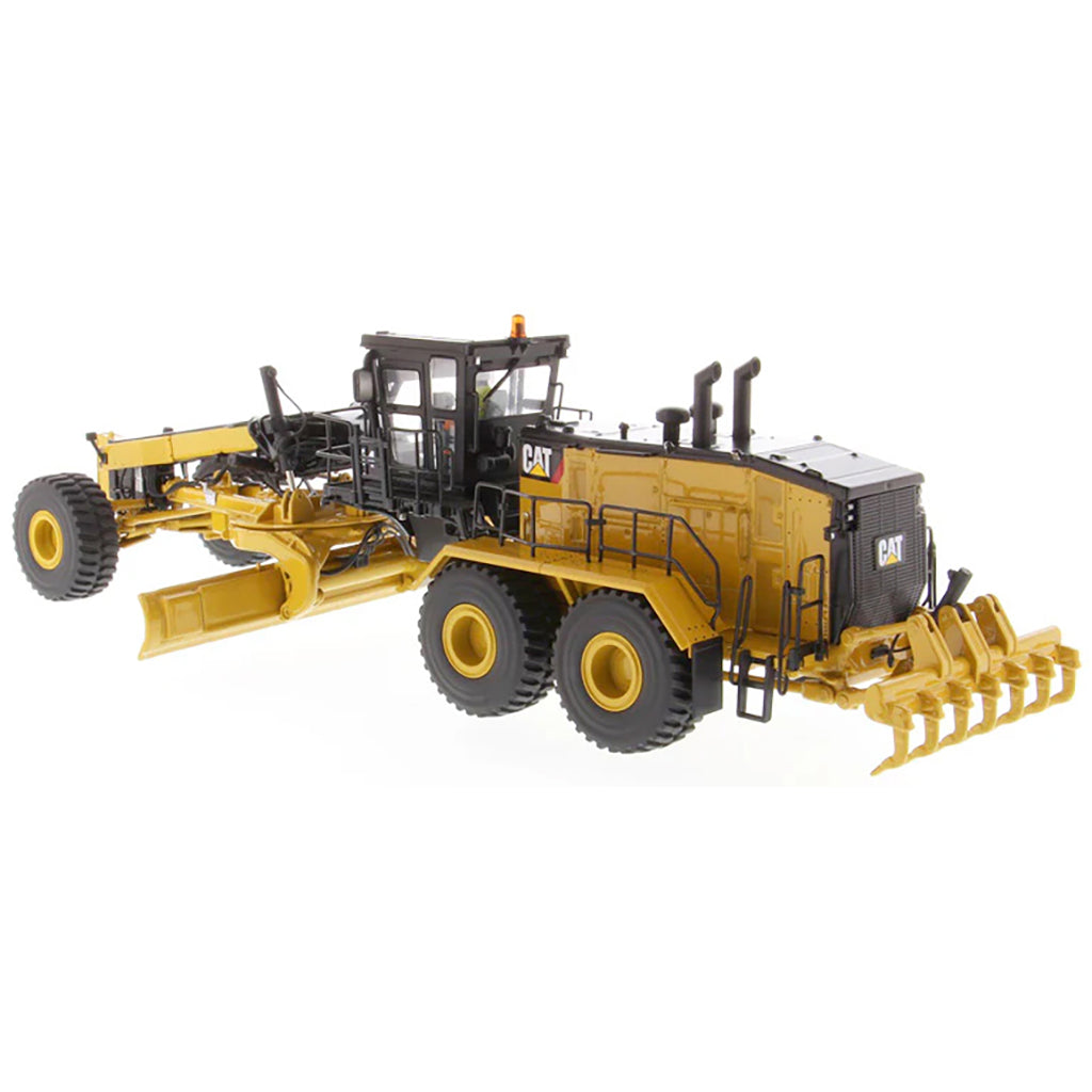 Model of a Caterpillar 24 Road Grader Construction Vehicle on a White Background