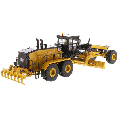 Model of a Caterpillar 24 Road Grader Construction Vehicle on a White Background