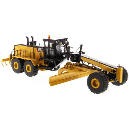 Model of a Caterpillar 24 Road Grader Construction Vehicle on a White Background