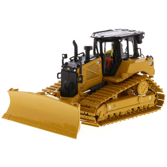 Model of a Caterpillar D6 XE LGP VPAT Track-Type Dozer with Hitch on a White Background
