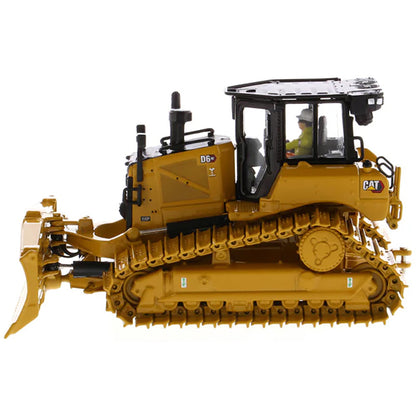 Model of a Caterpillar D6 XE LGP VPAT Track-Type Dozer with Hitch on a White Background
