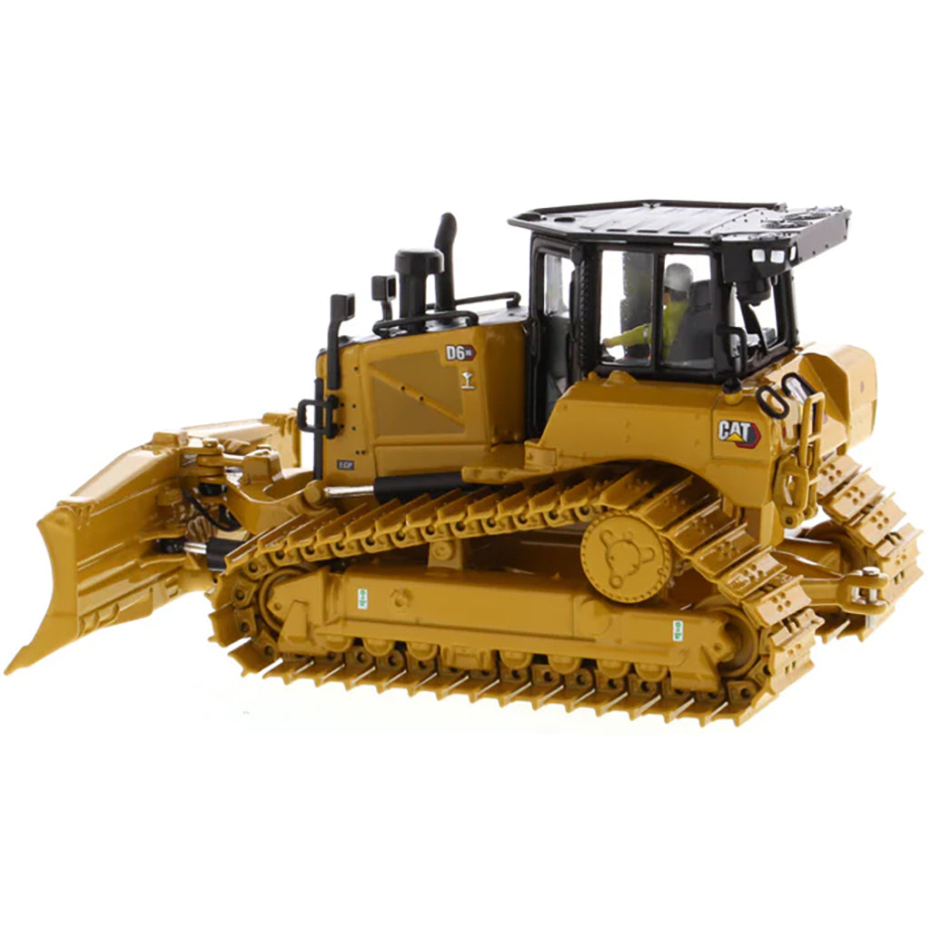Model of a Caterpillar D6 XE LGP VPAT Track-Type Dozer with Hitch on a White Background