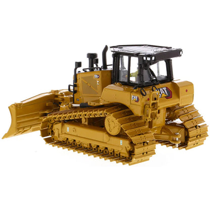 Model of a Caterpillar D6 XE LGP VPAT Track-Type Dozer with Hitch on a White Background