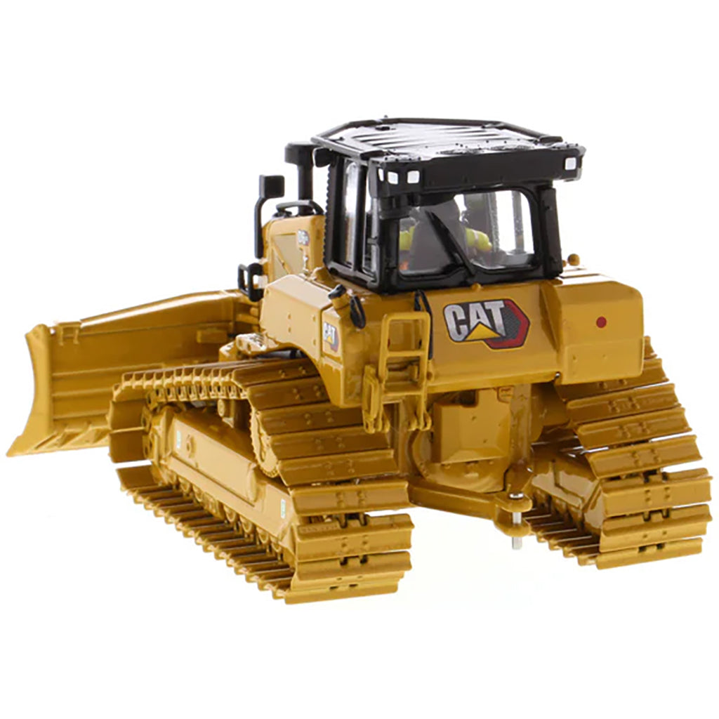 Model of a Caterpillar D6 XE LGP VPAT Track-Type Dozer with Hitch on a White Background