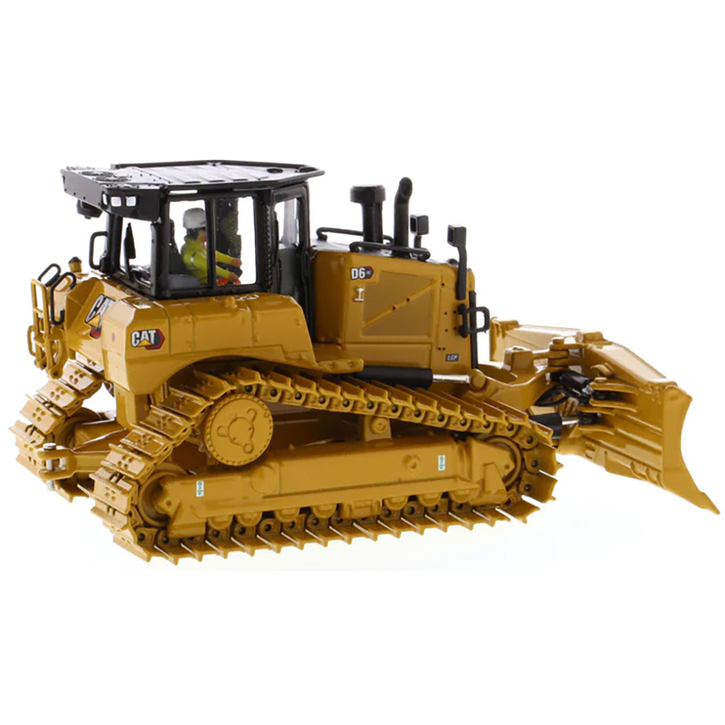Model of a Caterpillar D6 XE LGP VPAT Track-Type Dozer with Hitch on a White Background