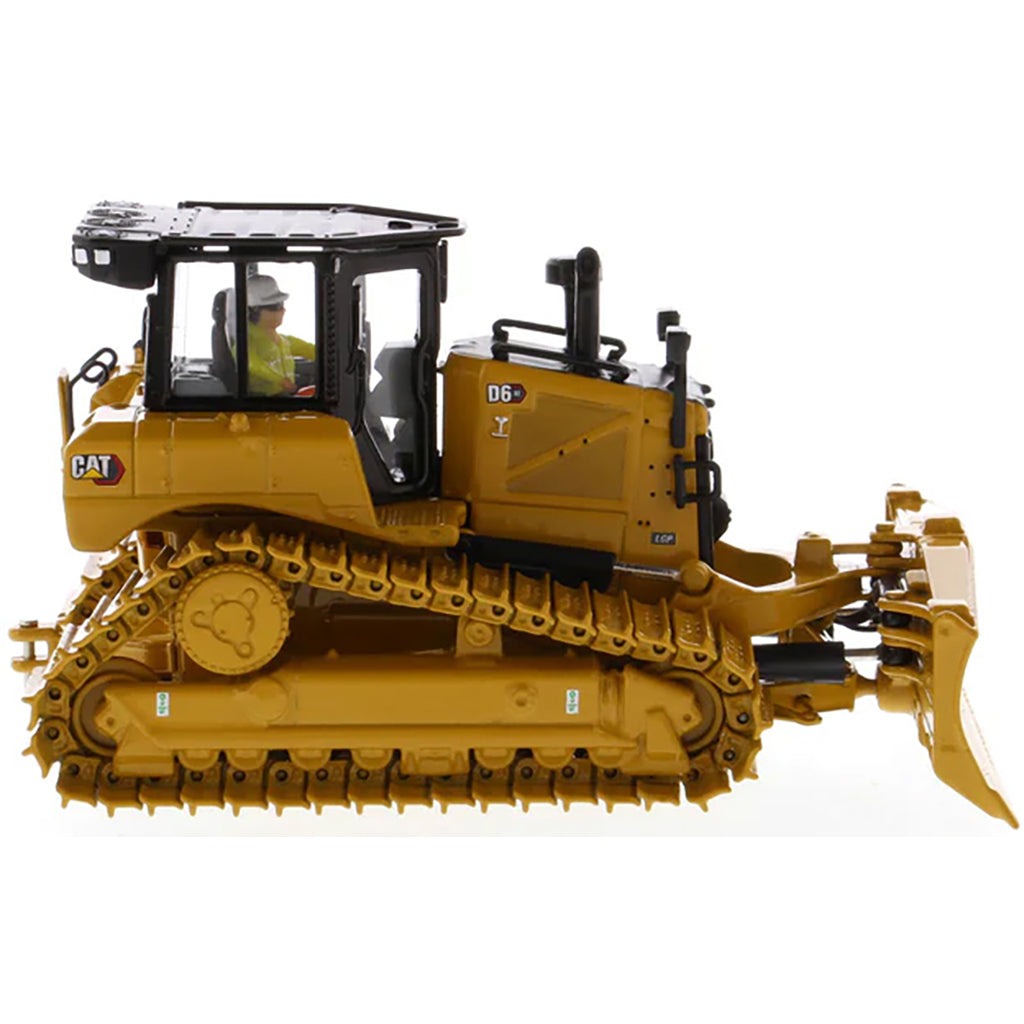 Model of a Caterpillar D6 XE LGP VPAT Track-Type Dozer with Hitch on a White Background