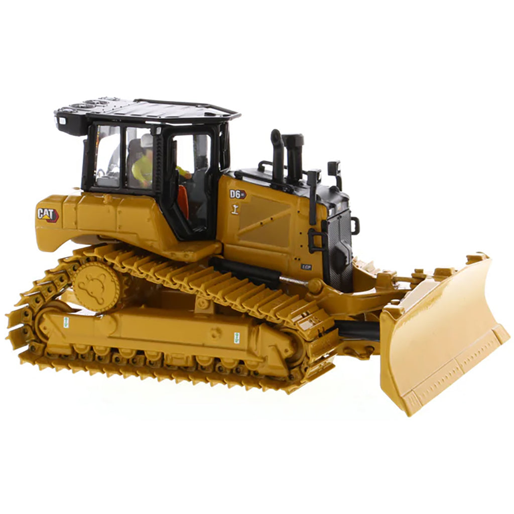 Model of a Caterpillar D6 XE LGP VPAT Track-Type Dozer with Hitch on a White Background